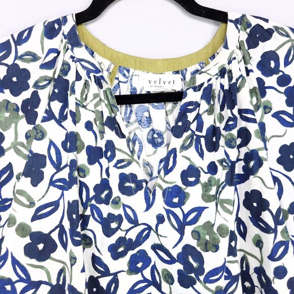 Velvet By Graham & Spencer Peasant Blouse Women’s XS Cotton Floral Boho Chic - Picture 3 of 11